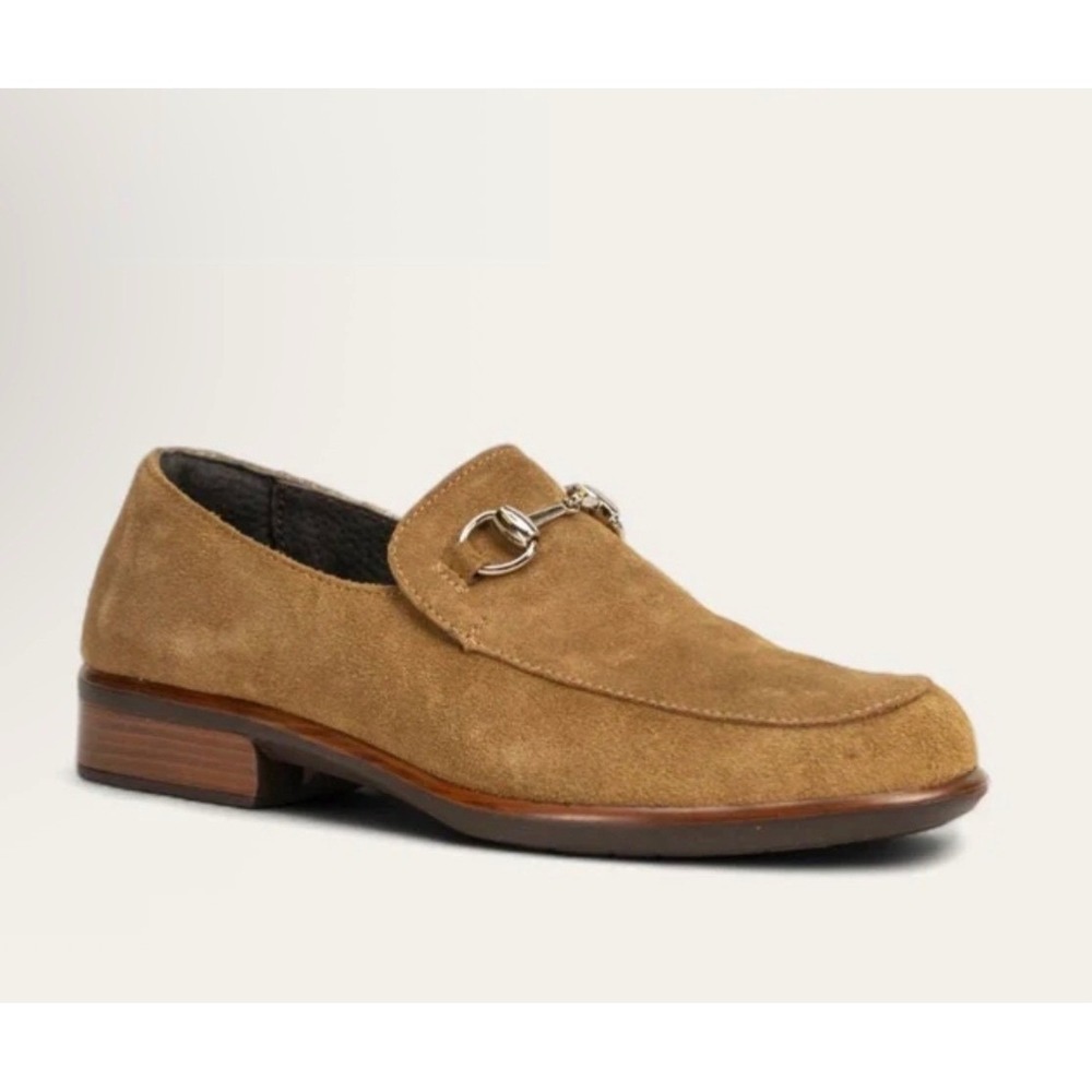 Naot Bentu Acorn Suede Bit Loafer Shoes Womens 35 Silver Hardware Made in Israel